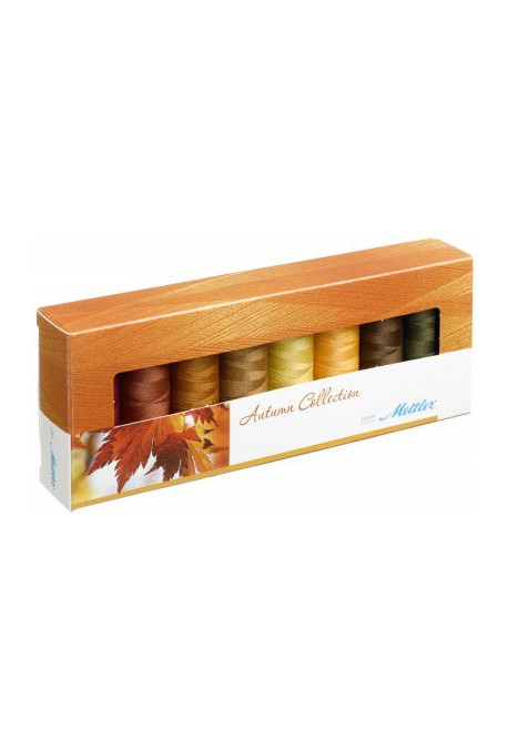 Coffret 8 fils à coudre polyester 200m Autumn Mettler ® 8 coloris