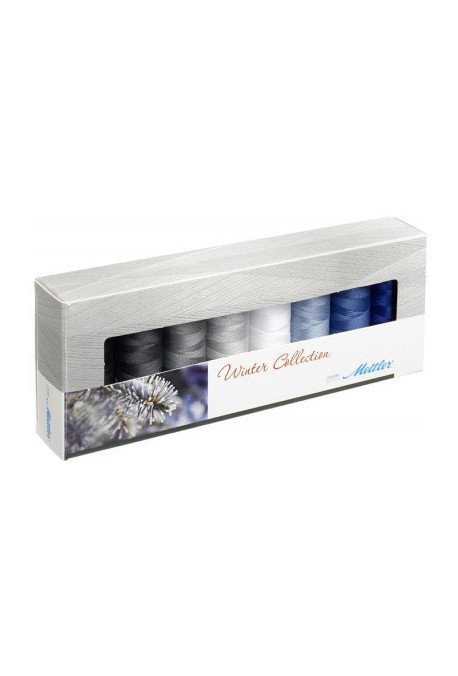 Coffret 8 fils à coudre polyester 200m Winter Mettler ® 8 coloris