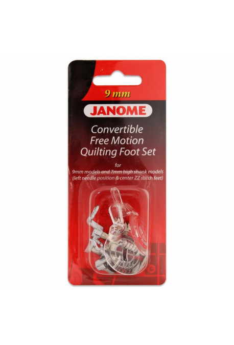 Set JANOME QB S 4 semelles pour piqué libre (bride haute) 9mm