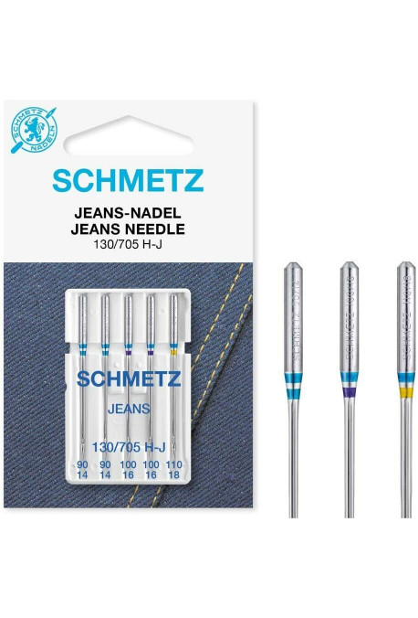 Aiguilles SCHMETZ spéciales jeans assortiment 2x90 2x100 1x110